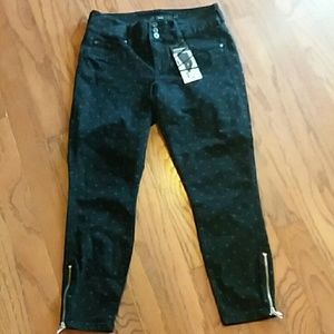 Torrid black and gray dot jeggings